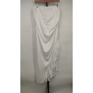 Lulu's Elegant White Draped Dress